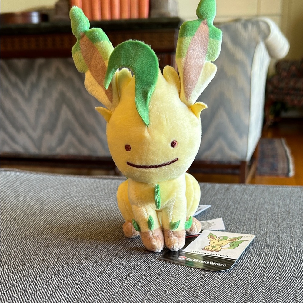 Pokémon Ditto as Leafeon, 7” plush, 2019, NWT